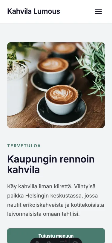 Sivusto mobiilissa